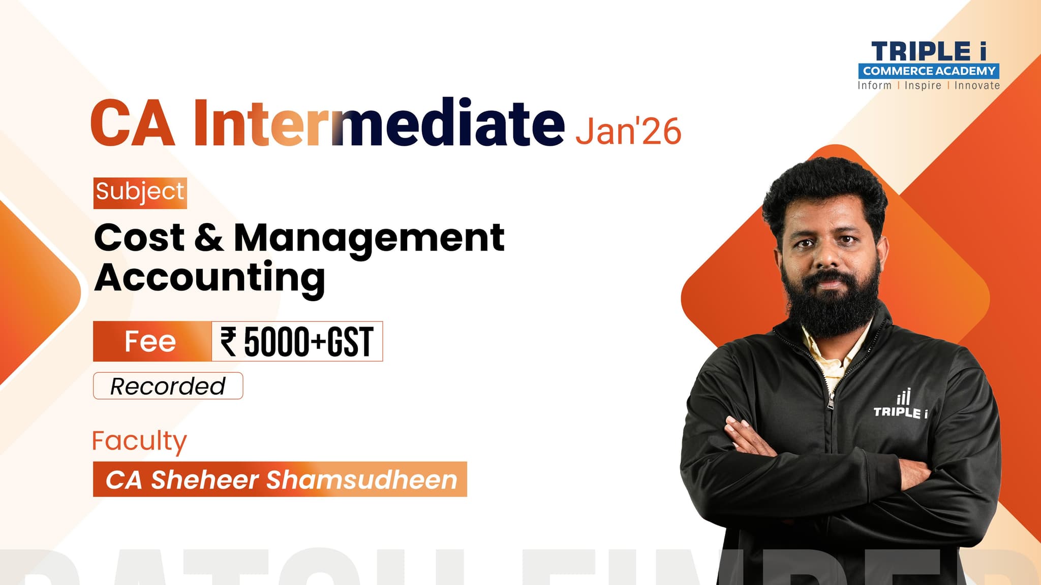 Course thumbnail for CA Intermediate Jan'26 -Costing- CA Sheheer Shamsudheen