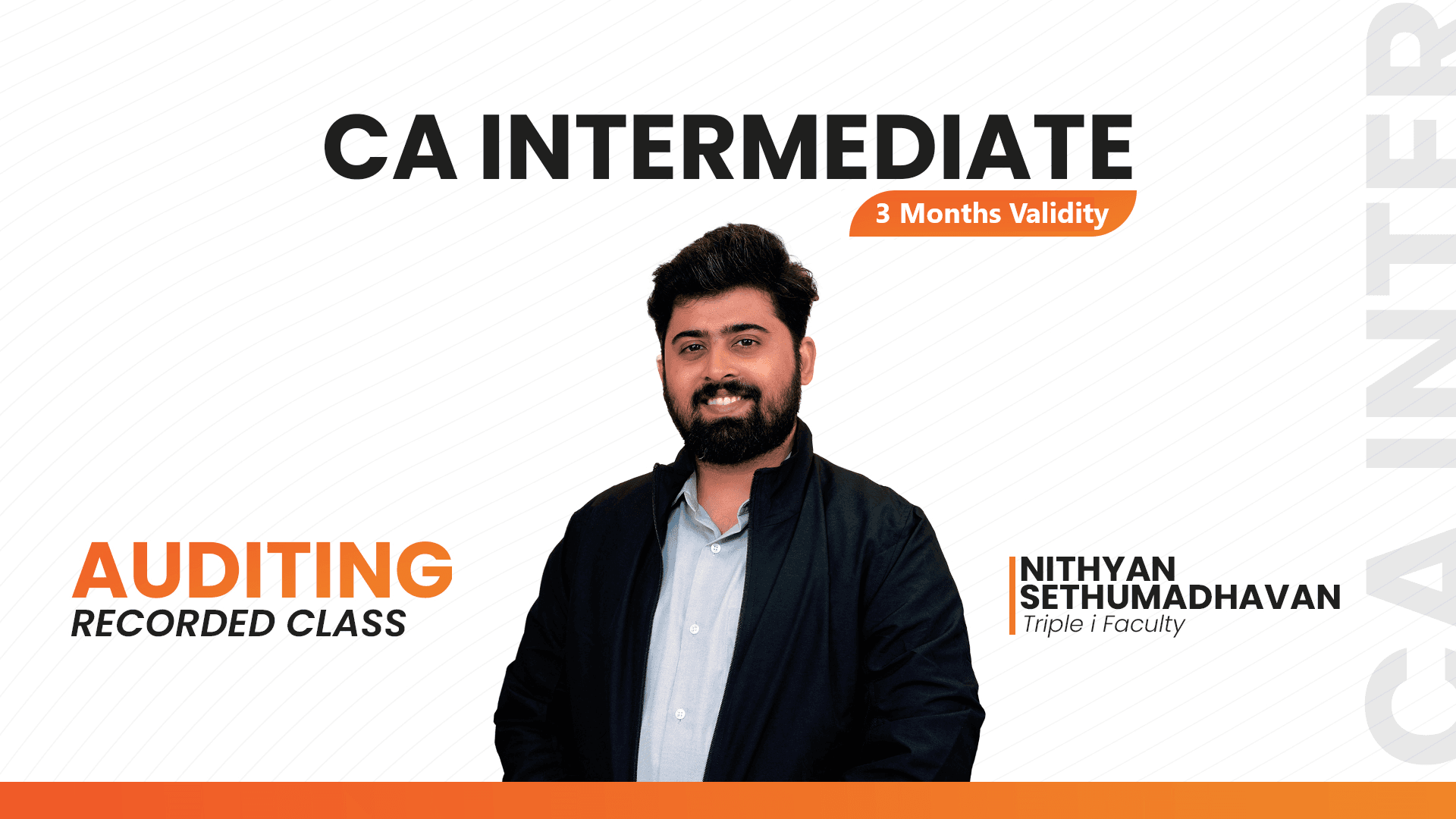 Course thumbnail for CA Inter - Auditing -  Nithyan Sethumadhavan-3 Months