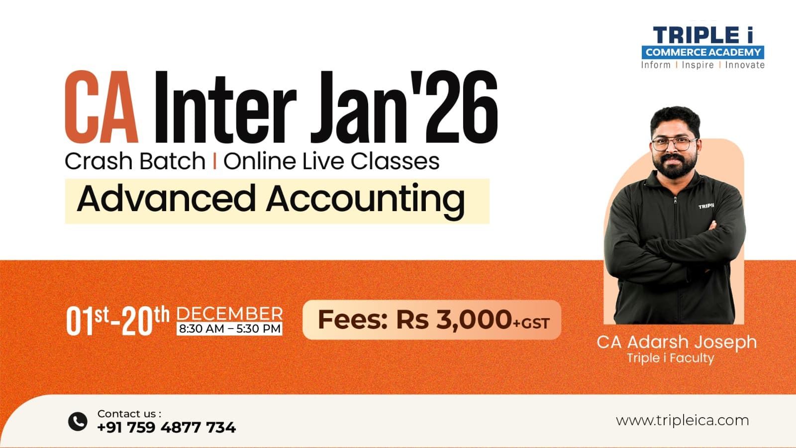 Course thumbnail for CA Inter Jan'26 Crash Batch - Advanced Accounting