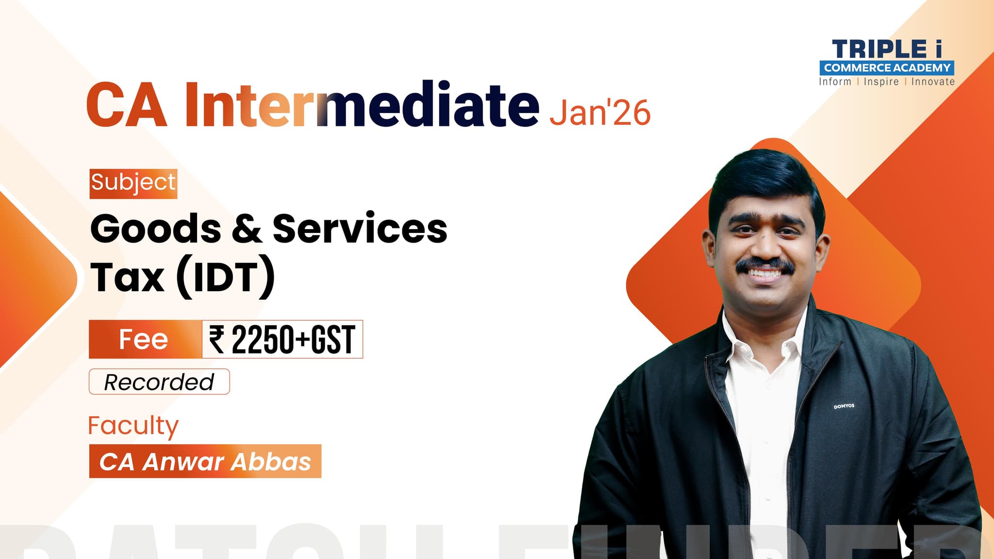 Course thumbnail for CA Inter IDT Jan 26